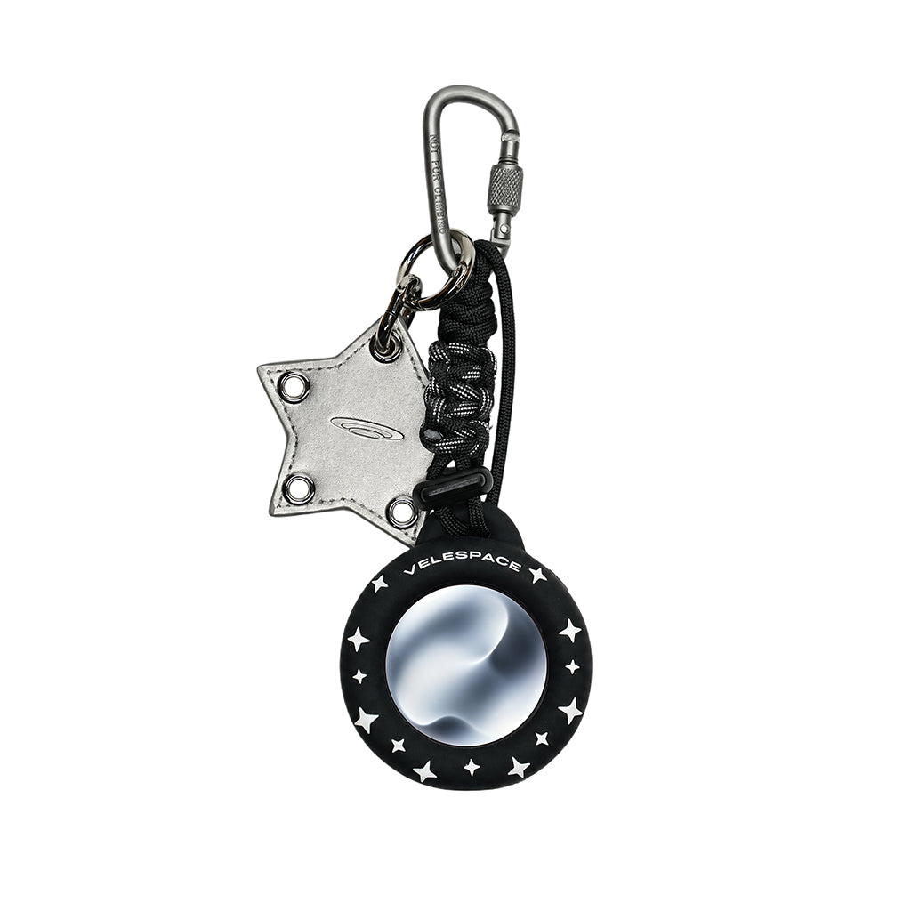 GLITTER Bump Cord Keychain (STAR ORBIT) - Black/Titanium