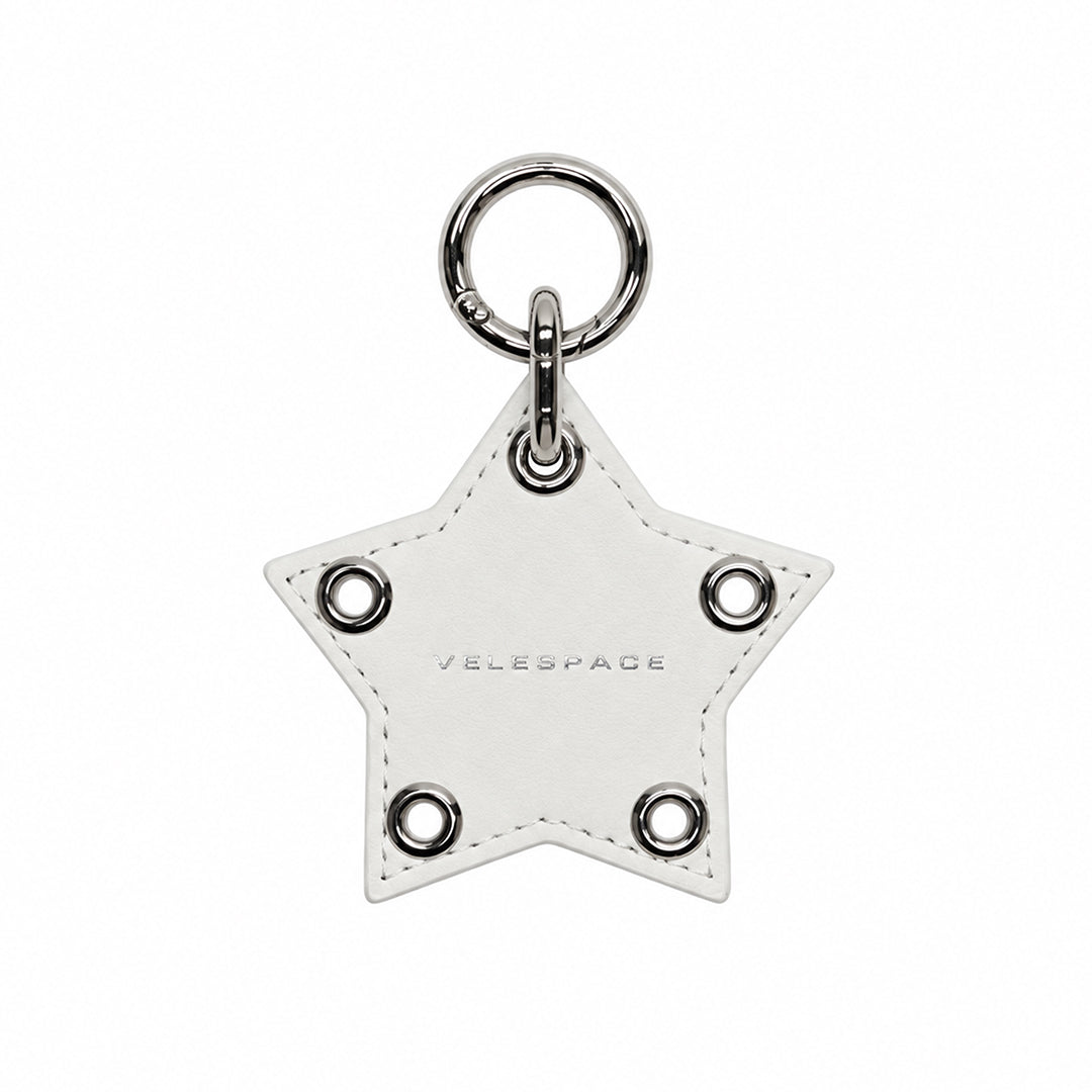 VELESPACE Faux Leather Star Charm — White
