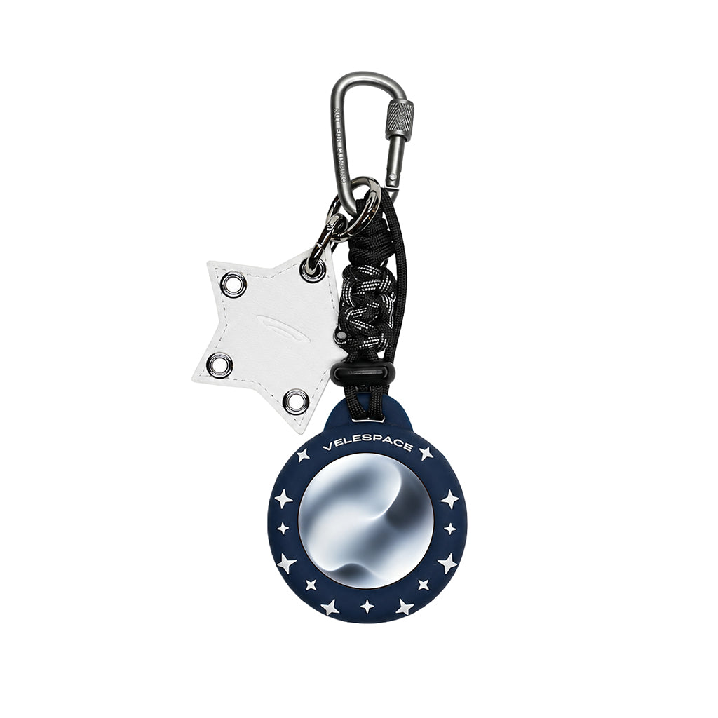 GLITTER Bump Cord Keychain (STAR ORBIT) - DarkBlue/White