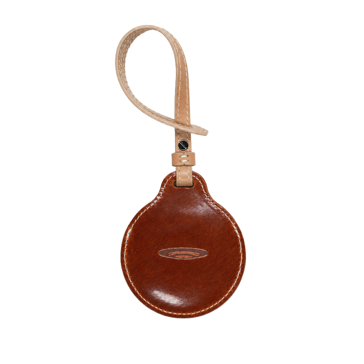 RIVER Round Handcrafted Leather Case for SPHERE 01 — Reddish Brown
