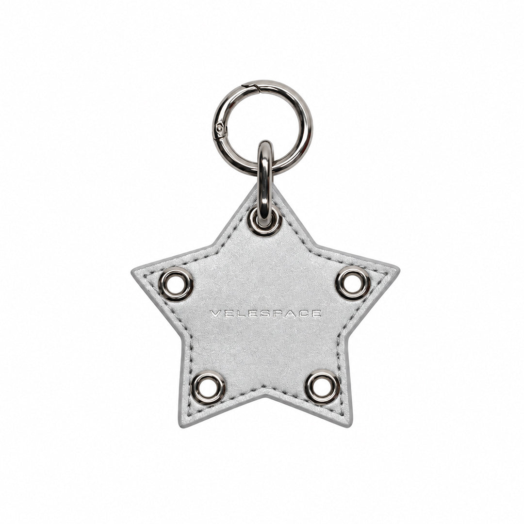 VELESPACE Faux Leather Star Charm — Silver